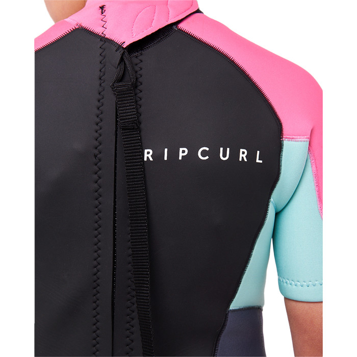 2024 Rip Curl Girls Omega 1.5mm Back Zip Shorty Wetsuit 113BSP - Pink